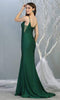 Plunging V-neck Sheath Dress With Train - May Queen MQ1819