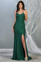 Sexy Lace-Up Back Sleeveless V Neck Satin Dress - May Queen MQ1820