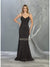 Deep V-neck Trumpet Dress With Train - May Queen MQ1822