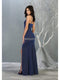 Deep V-neck Trumpet Dress With Train - May Queen MQ1822