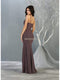 Deep V-neck Trumpet Dress With Train - May Queen MQ1822