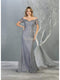 Glitter Embellished Off-Shoulder Sheath Dress - May Queen MQ1824