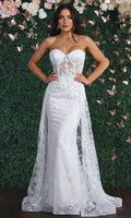 Strapless Corset Bodice Sheath Gown - May Queen MQ1837