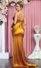 Shiny Satin Shirred Bodice Evening Gown - May Queen MQ1856