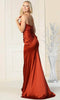 Shiny Satin Shirred Bodice Evening Gown - May Queen MQ1856