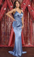Shiny Satin Shirred Bodice Evening Gown - May Queen MQ1856