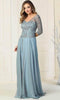 Quarter Sleeve A-Line Long Dress - May Queen MQ1860