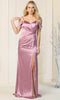 Vestido formal plisado con cuello en V - May Queen MQ1861