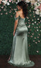 Vestido formal plisado con cuello en V - May Queen MQ1861