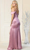 Vestido formal plisado con cuello en V - May Queen MQ1861