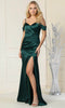 Vestido formal plisado con cuello en V - May Queen MQ1861