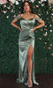 Vestido formal plisado con cuello en V - May Queen MQ1861