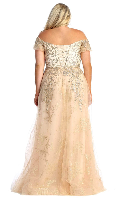 Embroidered Accented Evening Gown - May Queen MQ1867