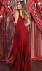 Draped Metallic Prom Dress with Slit - May Queen MQ1871