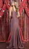 Draped Metallic Prom Dress with Slit - May Queen MQ1871