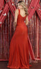 Draped Metallic Prom Dress with Slit - May Queen MQ1871