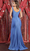 Draped Metallic Prom Dress with Slit - May Queen MQ1871