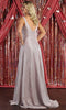 Glitter V-Neck Formal Gown - May Queen MQ1875