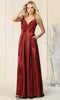 Glitter V-Neck Formal Gown - May Queen MQ1875