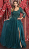 Embroidered V-Neck A-Line Formal Gown - May Queen MQ1880