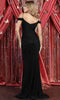 Glittered Cold Shoulder Evening Gown - May Queen MQ1893