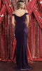 Glittered Cold Shoulder Evening Gown - May Queen MQ1893