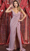 Glittered Cold Shoulder Evening Gown - May Queen MQ1893