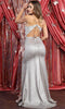 Glittered Cutout Back Evening Gown - May Queen MQ1908