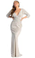 Pleated Glitter Evening Dress - May Queen MQ1919