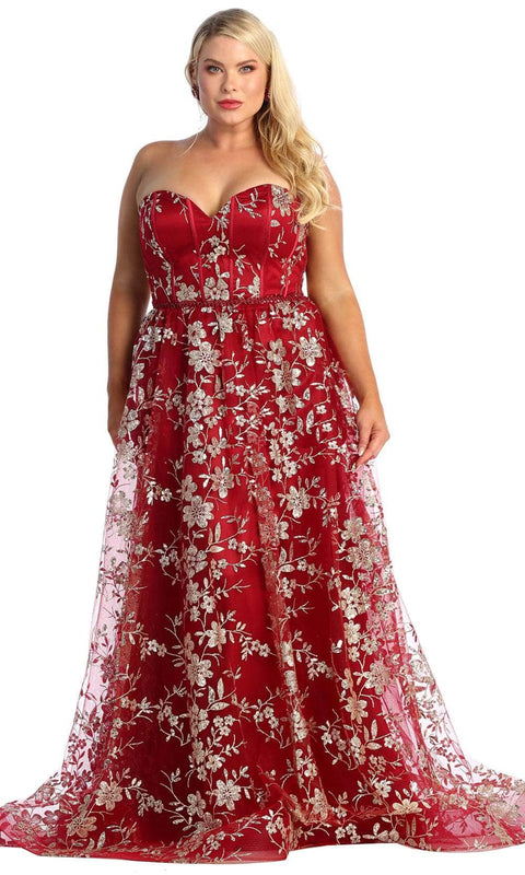 Sweetheart Floral A-Line Prom Gown - May Queen MQ1920