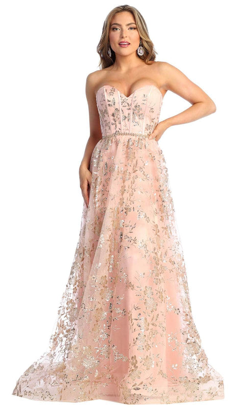 Sweetheart Floral A-Line Prom Gown - May Queen MQ1920