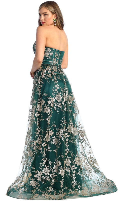 Sweetheart Floral A-Line Prom Gown - May Queen MQ1920