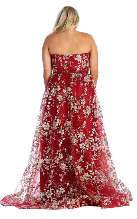 Sweetheart Floral A-Line Prom Gown - May Queen MQ1920