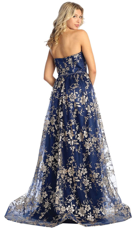 Sweetheart Floral A-Line Prom Gown - May Queen MQ1920