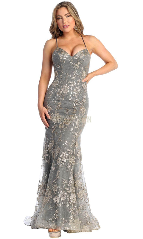 Embroidered Cutout Back Dress - May Queen MQ1922