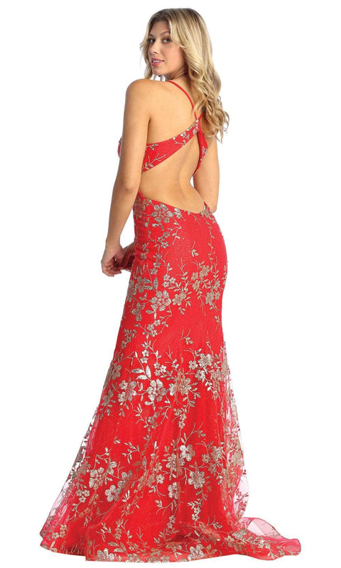 Embroidered Cutout Back Dress - May Queen MQ1922