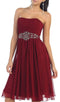 Pleated Sweetheart Bejeweled Waist Cocktail Dress - May Queen MQ711B