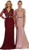 Lace Deep Scalloped V-neck Trumpet Dress - May Queen RQ7624