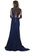 Lace Deep Scalloped V-neck Trumpet Dress - May Queen RQ7624