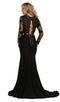 Lace Deep Scalloped V-neck Trumpet Dress - May Queen RQ7624