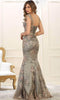 Floral Cap Sleeve Evening Gown - May Queen RQ7629