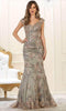 Floral Cap Sleeve Evening Gown - May Queen RQ7629