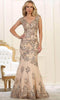 Floral Cap Sleeve Evening Gown - May Queen RQ7629