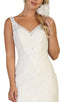 Embroidered V-neck Trumpet Dress With Train - May Queen RQ7643