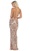 Sequined High Halter Lace-Up Gown - May Queen RQ7667