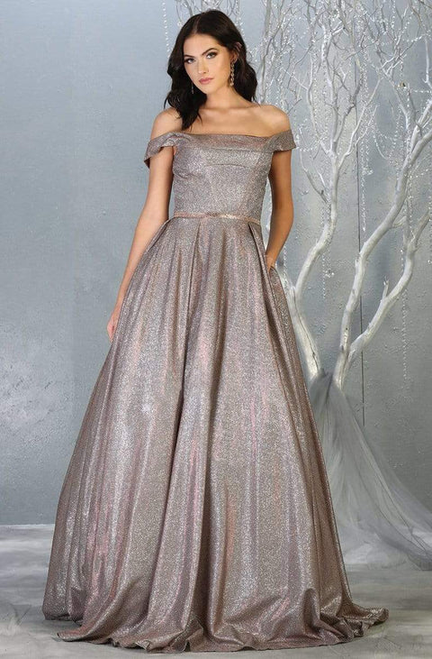 Off-Shoulder A-line Gown - May Queen RQ7802