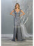 Glitter Plunging V-Neck Dress with Slit - May Queen RQ7812