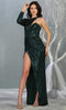 One Shoulder Dress with Slit - May Queen RQ7867