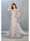 Embroidered Cap Sleeve V-neck Trumpet Dress - May Queen RQ7870