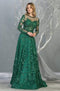 Embroidered Long Sleeve A-line Dress - May Queen RQ7875